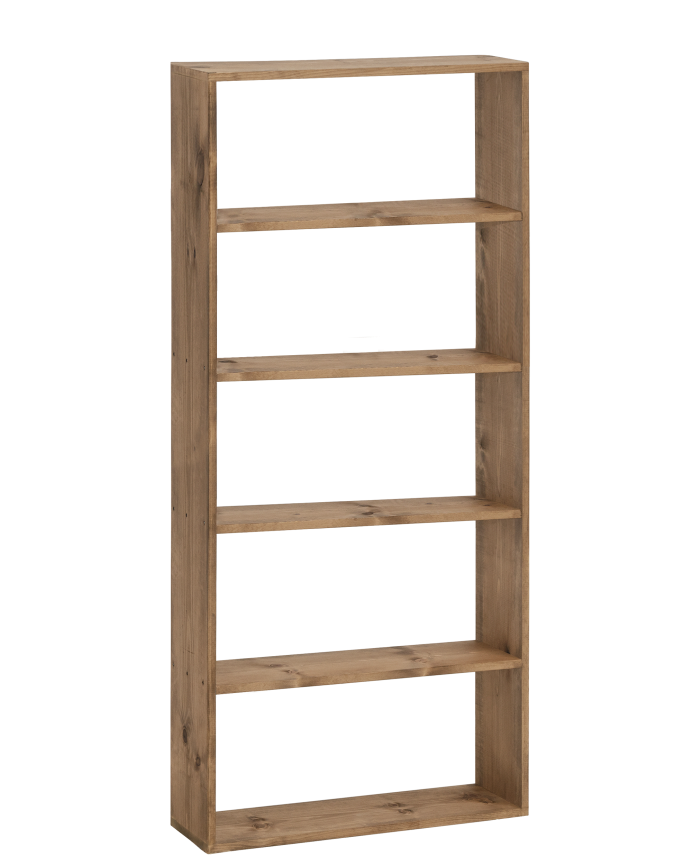 Massives Holzregal in dunkler Eiche mit 4 Regalböden.