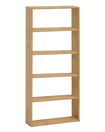 Massives Holzregal in mittlerer Eichefarbe mit 4 Regalböden.