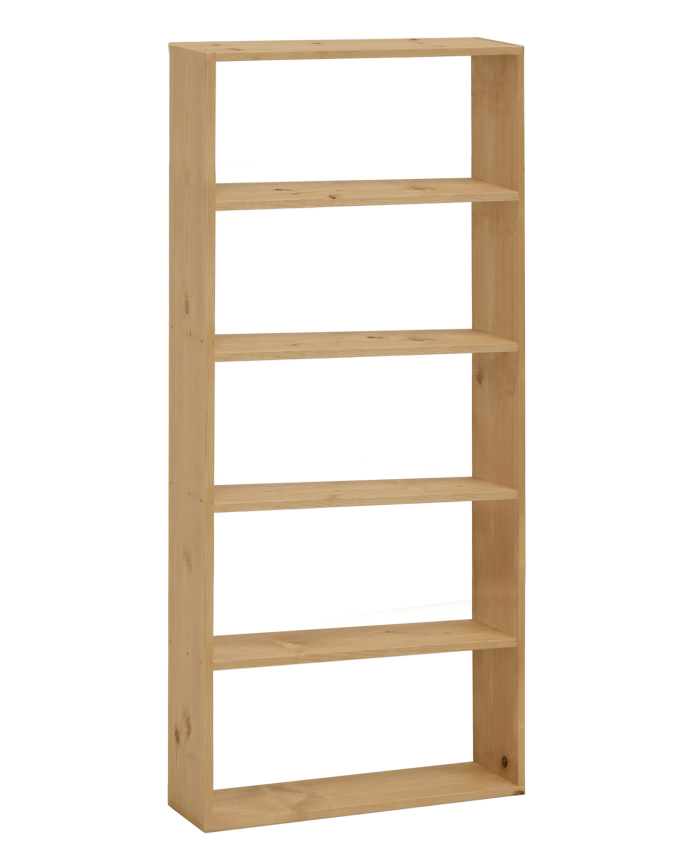Massives Holzregal in mittlerer Eichefarbe mit 4 Regalböden.