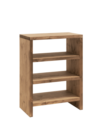 Regal aus massiver Eiche in dunkler Eichenfarbe 80x60cm.