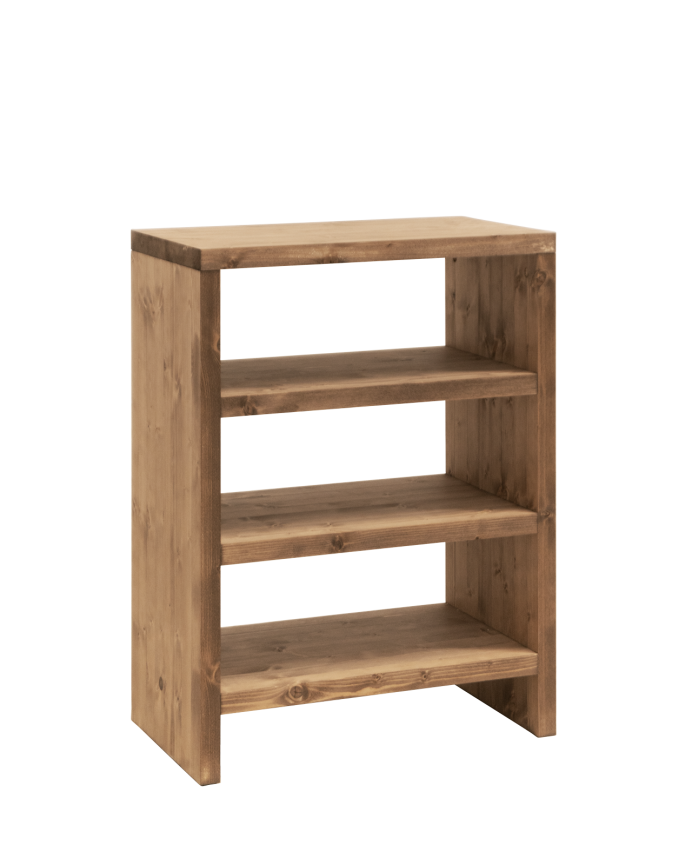 Regal aus massiver Eiche in dunkler Eichenfarbe 80x60cm.