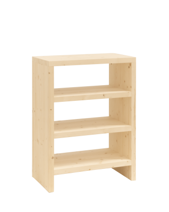 Regal Schuhregal aus massivem Holz in Naturton 80x60cm