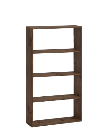 Massivholzregal in Nussbaumfarbe mit 3 Regalböden.