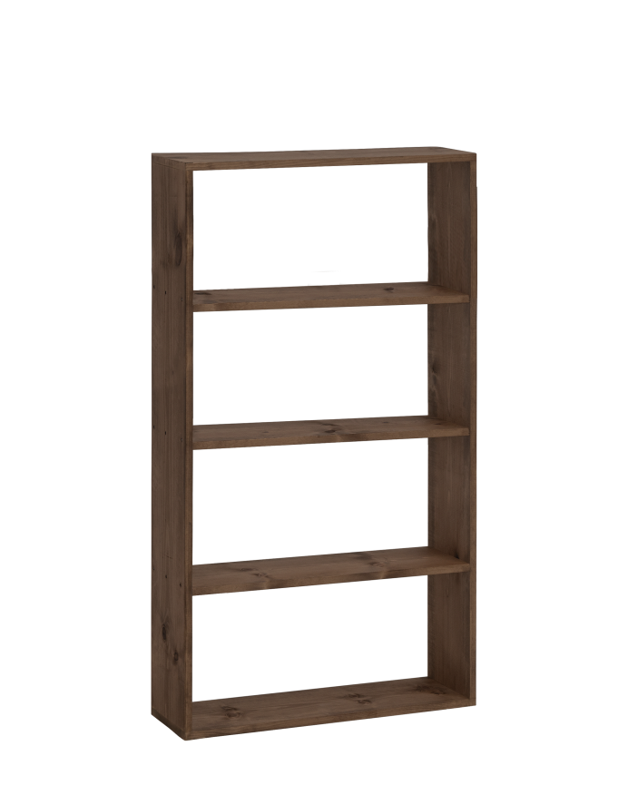 Massivholzregal in Nussbaumfarbe mit 3 Regalböden.