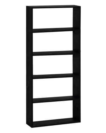 Massives Holzregal in Schwarz mit 4 Regalen