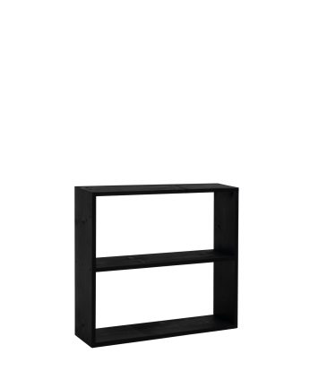 Regal aus massivem Holz in Schwarz mit 1 Regalboden.