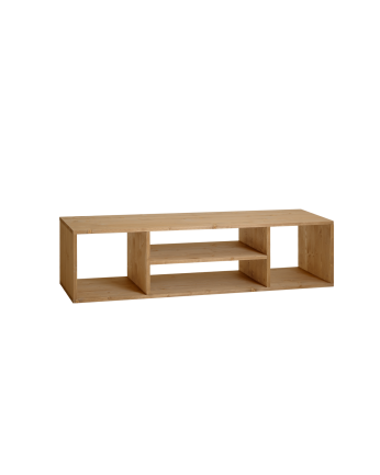 TV-Schrank aus massivem Eichenholz in mittlerem Eichenton von 160x40cm.