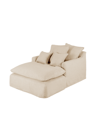 Sofa aus beige-farbenem Baumwoll- und Leinengarn in der Größe 115x170cm