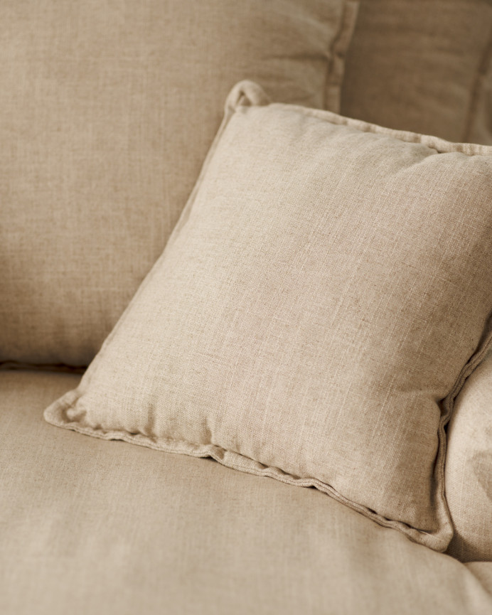 Sofa aus beige-farbenem Baumwoll- und Leinengarn in der Größe 115x170cm