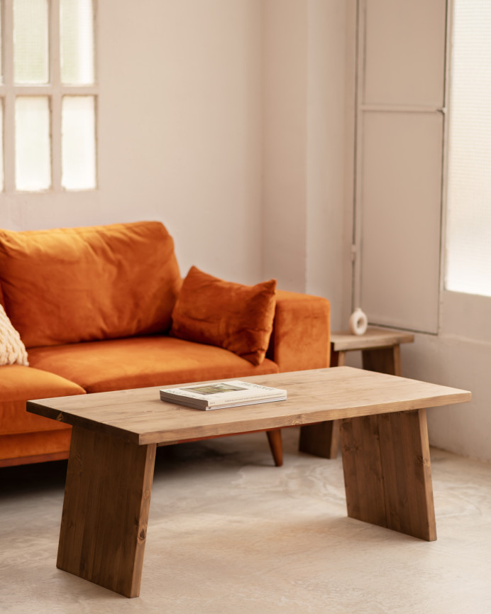 Massiver Eichentisch im dunklen Eichenfinish, 120x60cm