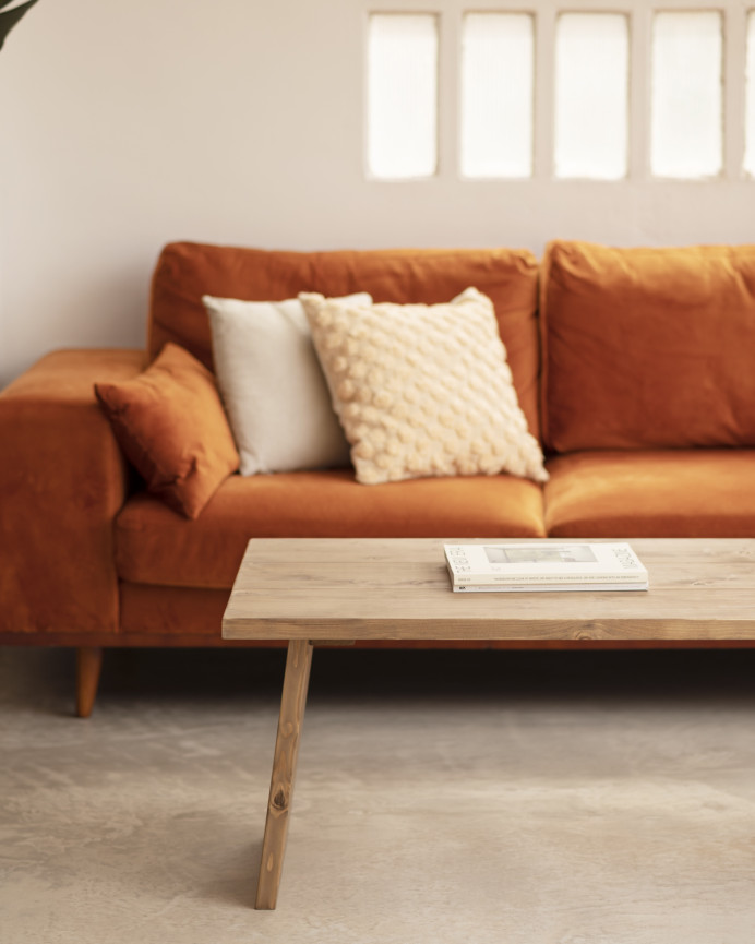 Massiver Eichentisch im dunklen Eichenfinish, 120x60cm