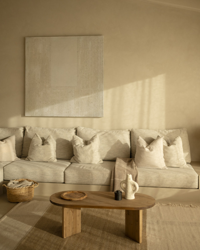 Massiver Holz-Couchtisch in dunkler Eiche, 120cm