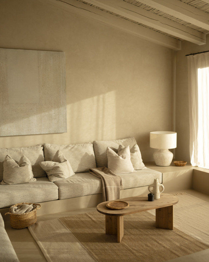 Massiver Holz-Couchtisch in dunkler Eiche, 120cm