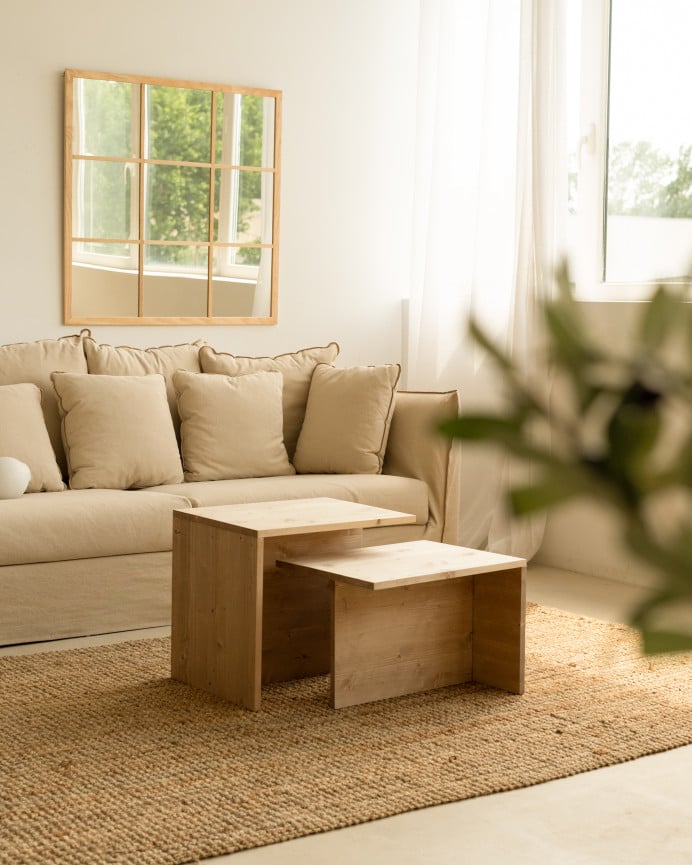 Couchtisch Aus Massivholz, 44,6x100cm