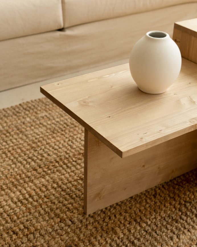 Couchtisch Aus Massivholz, 44,6x100cm