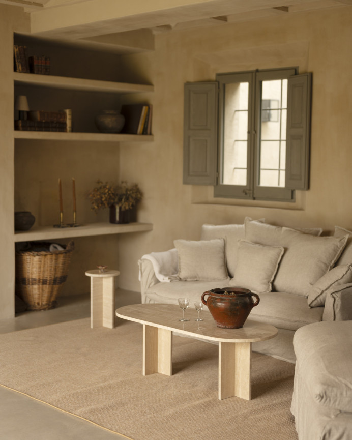Travertin Marmor Couchtisch 120x50 cm