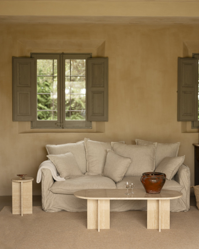 Travertin Marmor Couchtisch 120x50 cm