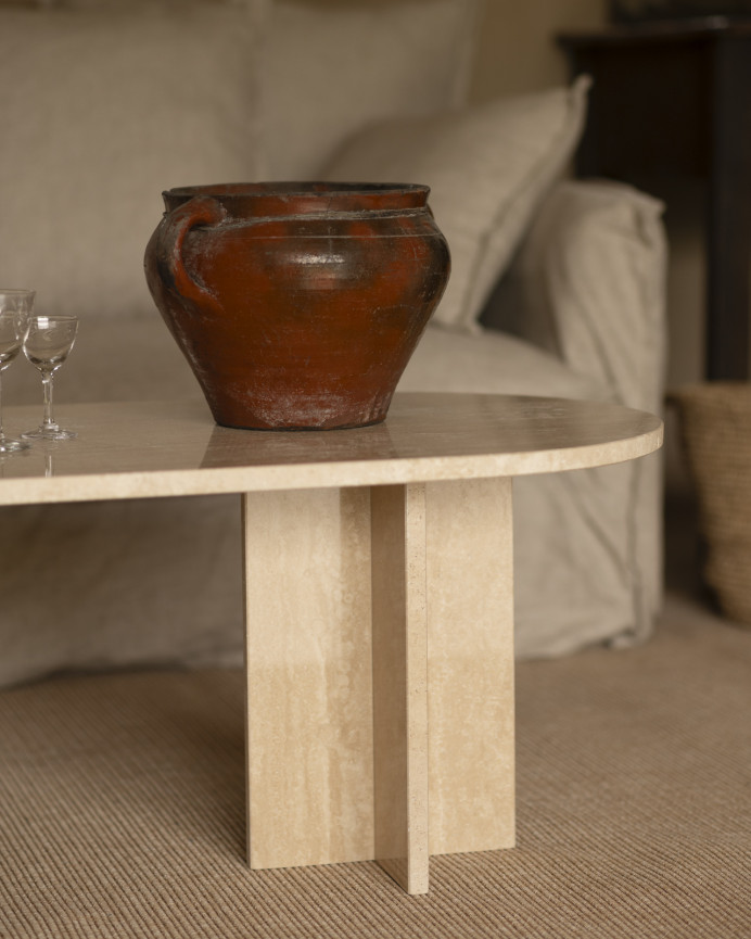 Travertin Marmor Couchtisch 120x50 cm