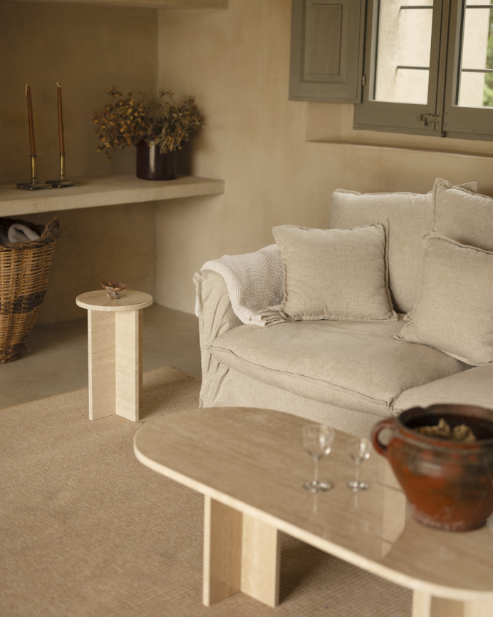 Travertin Marmor Couchtisch 120x50 cm