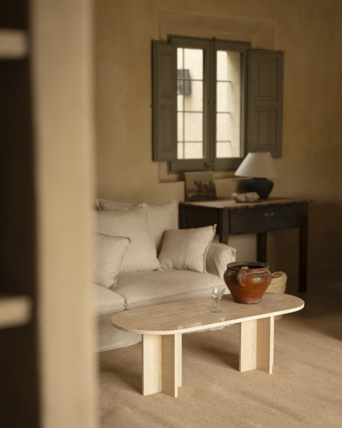 Travertin Marmor Couchtisch 120x50 cm