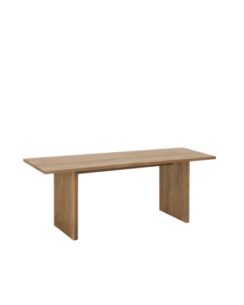Massiver Eichentisch in dunklem Eichenholzton von 120 cm.
