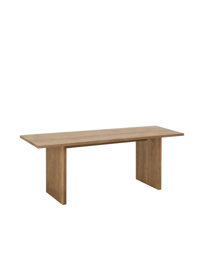 Massiver Eichentisch in dunklem Eichenholzton von 120 cm.