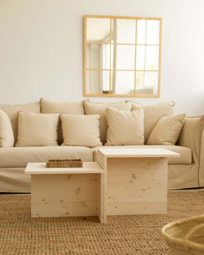 Couchtisch Aus Massivholz, 44,6x100cm