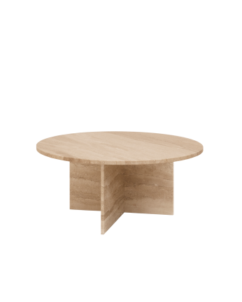 Runder Couchtisch aus Daino Reale-Marmor in verschiedenen Größen.