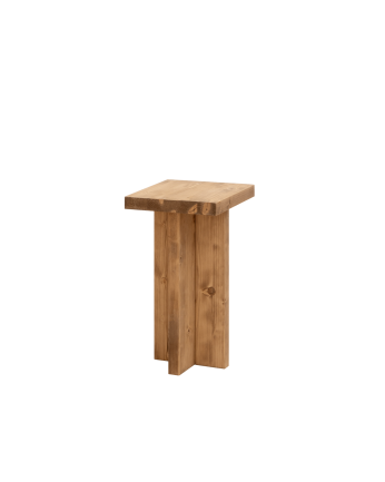 Beistelltisch aus massivem Eichenholz in dunklem Eichenton 25x25cm.