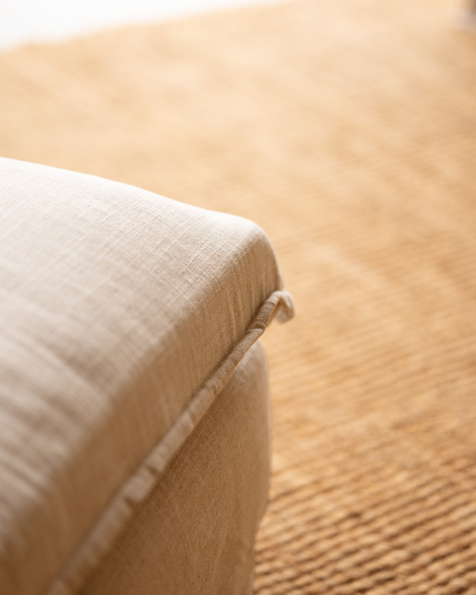 Bezug für Pouf Aus Baumwolle und Leinen, 46x92cm