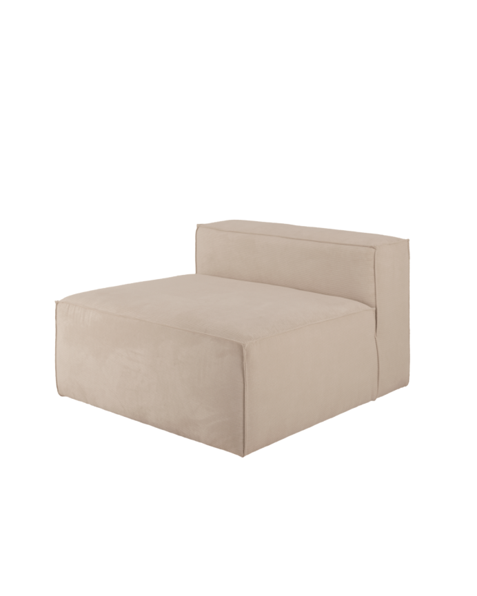 Samt-Sessel in Beige, 110x90cm.