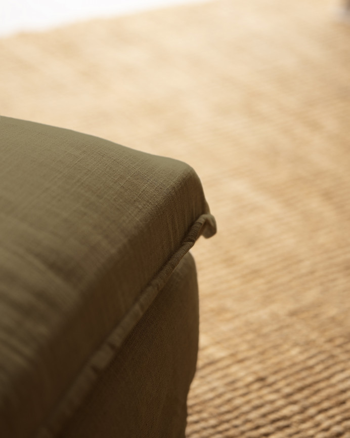 Bezug für Pouf Aus Baumwolle und Leinen, 46x92cm