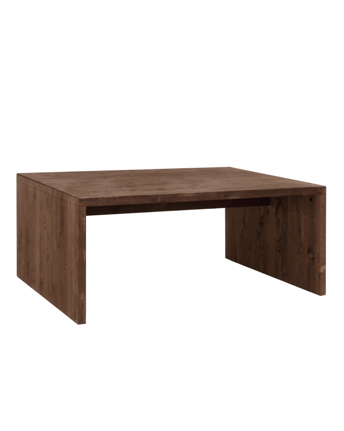 Massiver Holz-Couchtisch in Nussbaum-Ton, 110x45x74cm