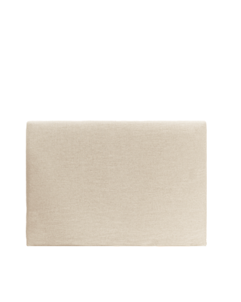 Gepolstertes Kopfteil aus abnehmbarem Leinen in Beige in verschiedenen Größen.