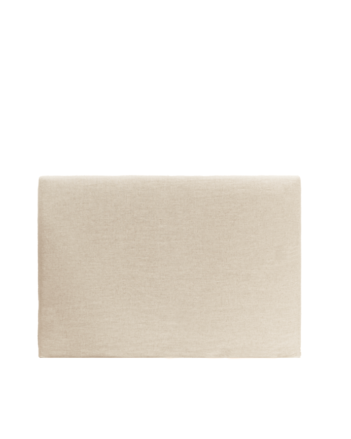 Gepolstertes Kopfteil aus abnehmbarem Leinen in Beige in verschiedenen Größen.