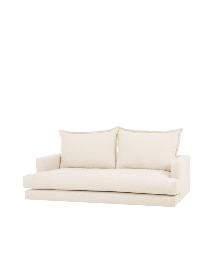 Gerade weiße 215x105cm Sofa in gebrochenem Weiß.