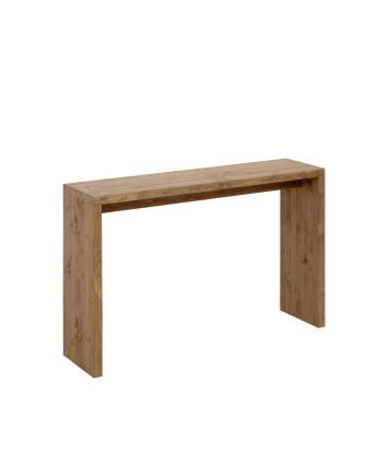 Massivholzkonsole in dunkler Eiche Farbe von 120x80 cm.