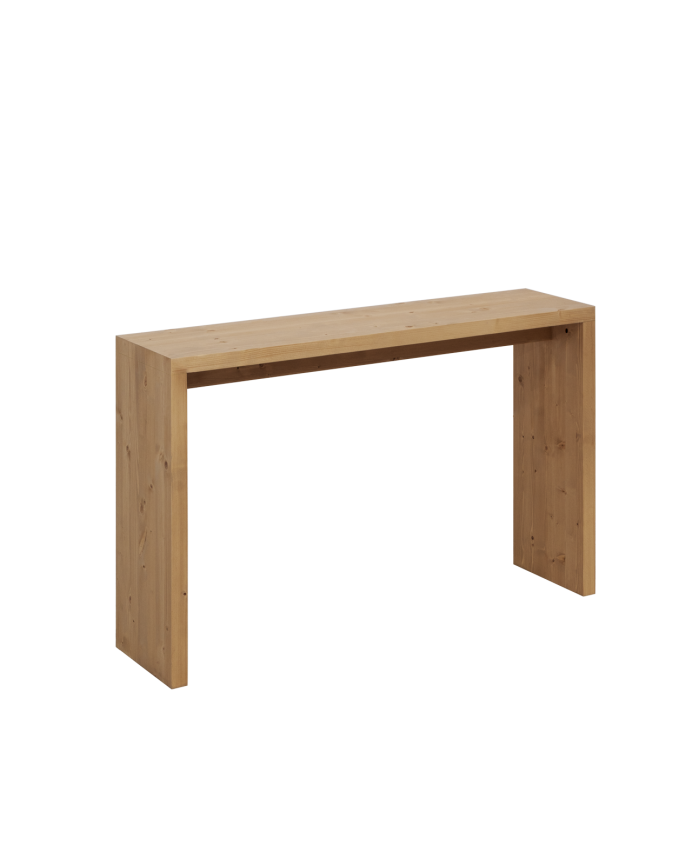 Massivholzkonsole in mittlerem Eichenton von 120x80cm.
