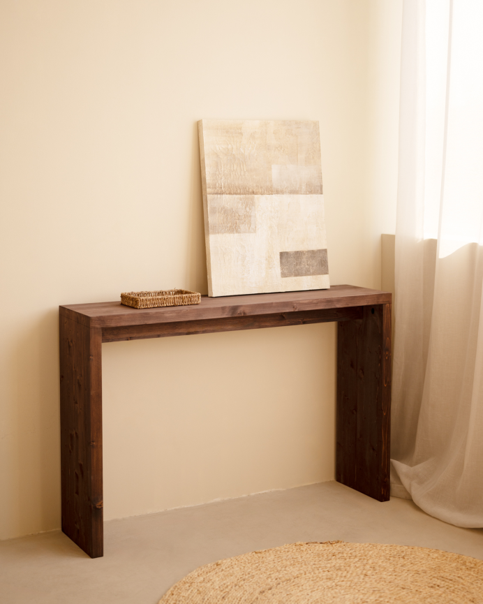 Massivholzkonsole in Nussbaumfarbe, 120x80 cm