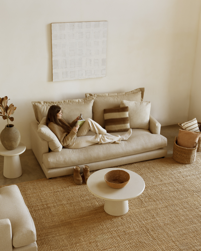 Gerade beige 215x105cm Sofa