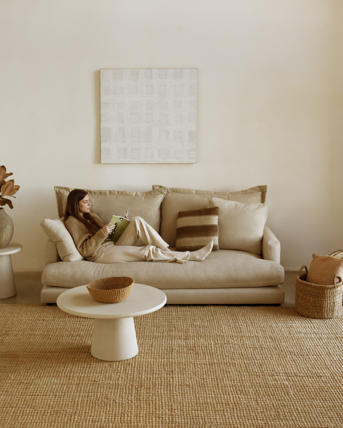 Gerade beige 215x105cm Sofa