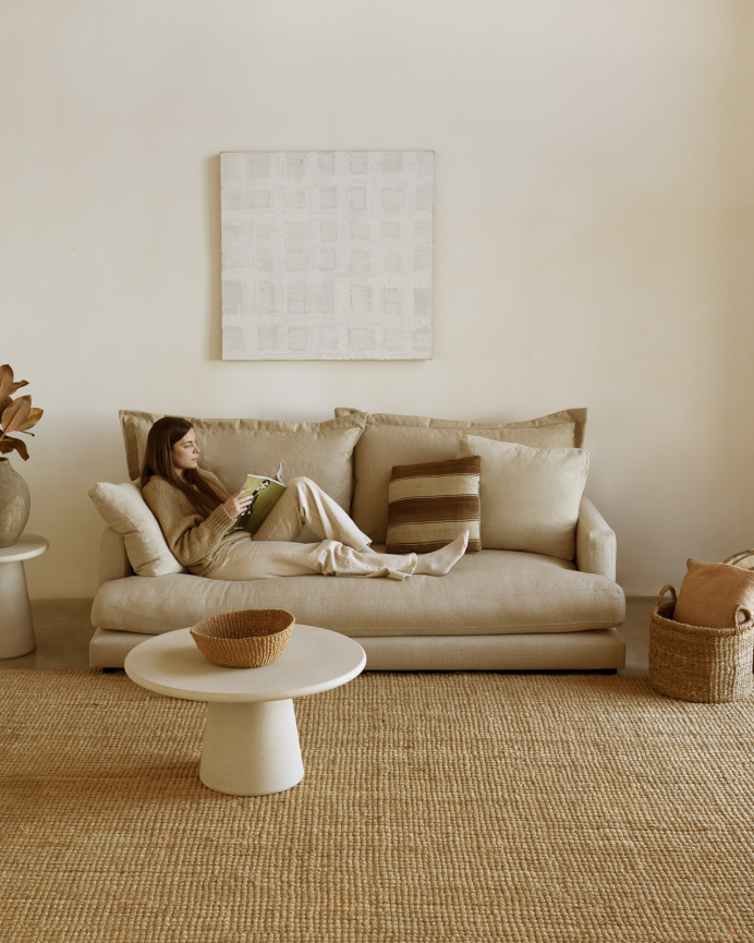 Gerade beige 215x105cm Sofa