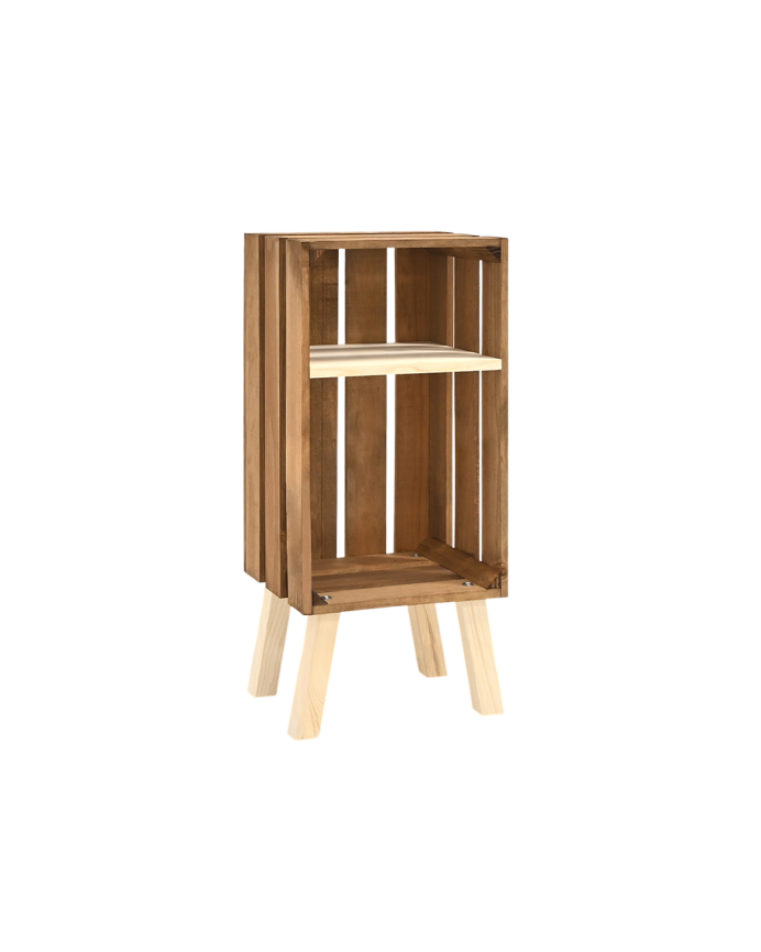 Nachttisch aus massivem Eichenholz in dunkler Eiche 66x26cm.