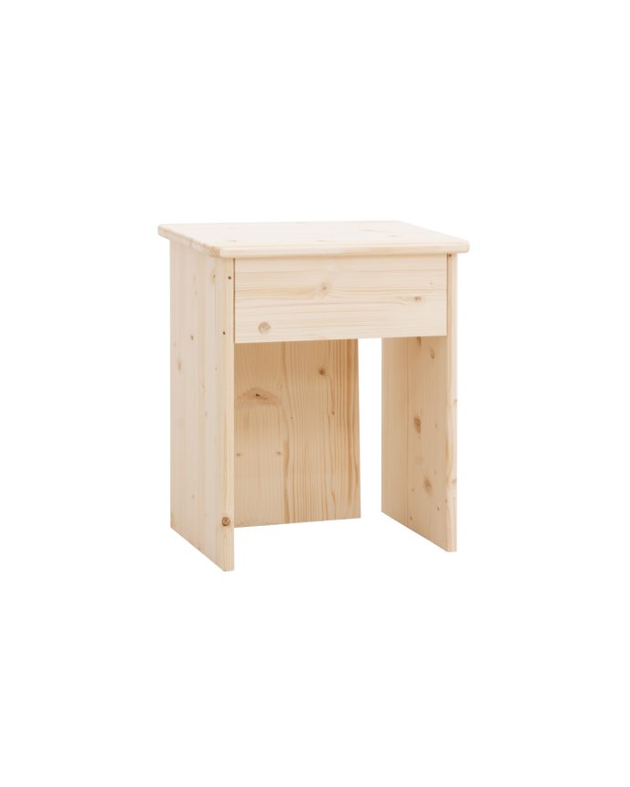 Massivholznachttisch in natürlicher Farbe, 50x42cm.
