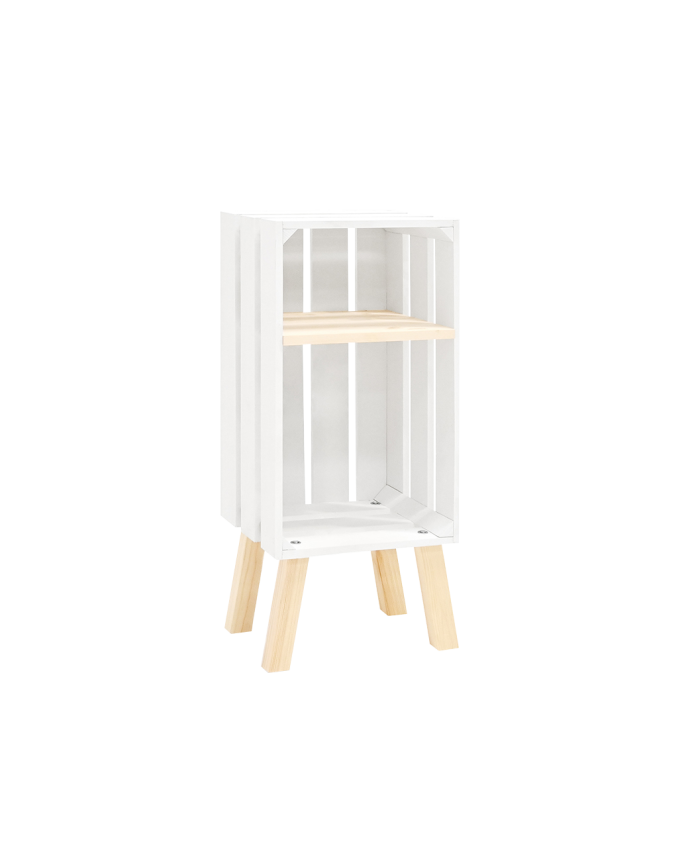 Massivholz-Nachttisch in Weiß mit den Maßen 66x26 cm