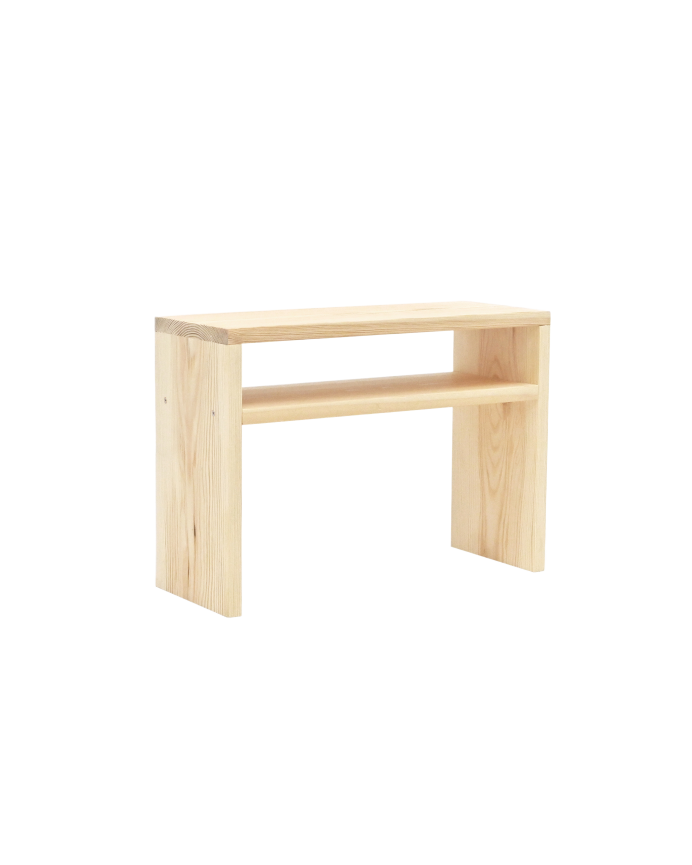 Nachttisch aus massivem Holz in natürlicher Farbe, 50x36cm.