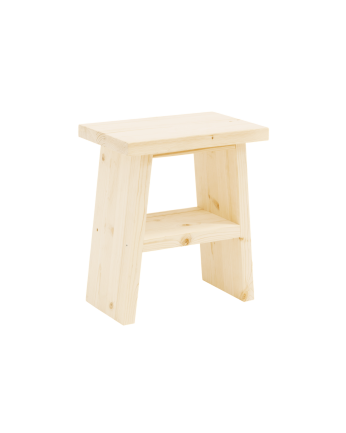 Nachttisch oder Beistelltisch aus massivem Holz in naturbelassenem Farbton von 45x39cm