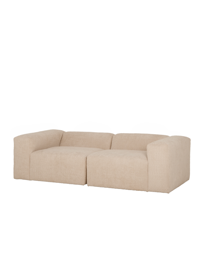 Zweier-Sofa aus Bouclé in Beige, 240x110cm.