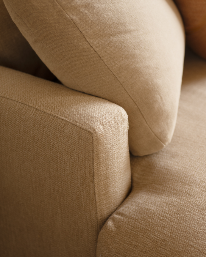 Gerades beigefarbenes Sofa 325x105cm
