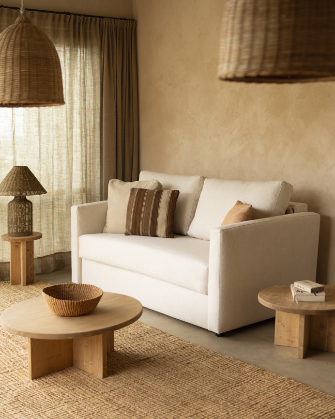 Schlafsofa in Weiß, 185x95 cm.